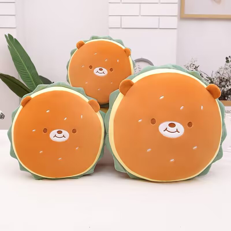 跨境汉堡包抱枕毛绒玩具吃货零食包爬垫睡觉多功能少女心生日礼物