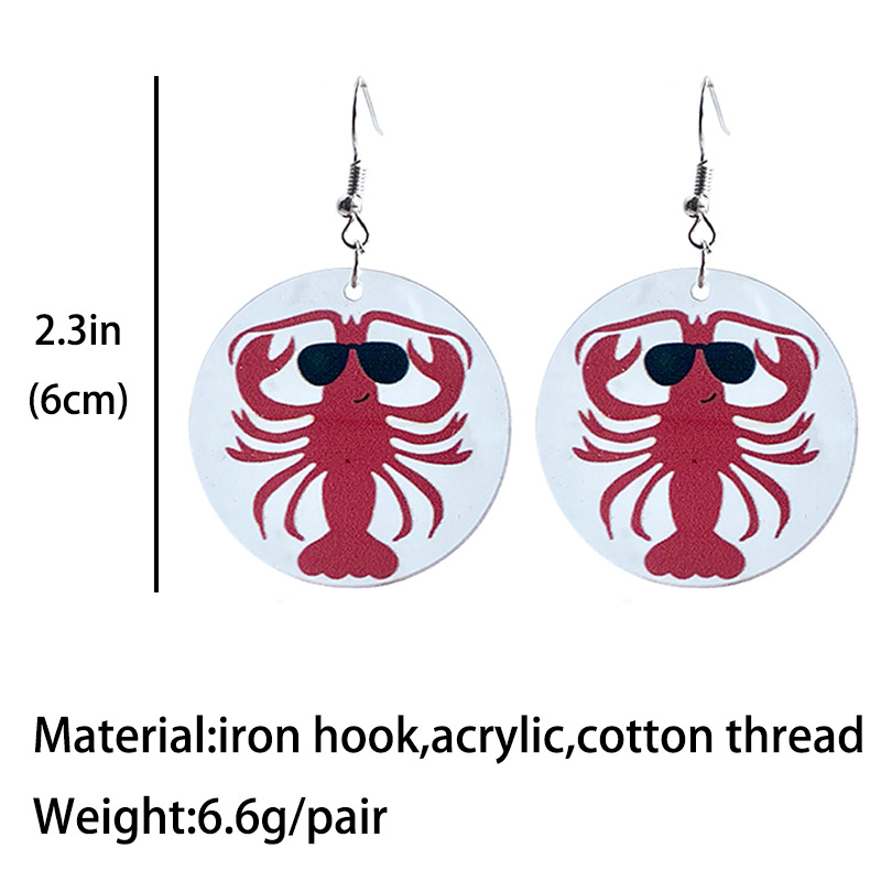 1 Pair Vacation Corn Lobster Arylic Iron Ear Hook display picture 1