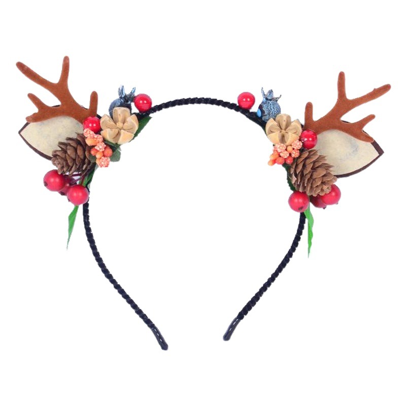 Venta al por mayor astas diadema simulación Berry tocado europeo y americano Navidad niños adultos fiesta regalo divertido diadema