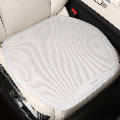 New Ice Silk Car Seat Cushion, Universal for All Seasons, Breathable Single-Piece Lumbar Support, Non-Slip Seat Pad, Available for Dropshipping (Four Seasons Pad) - ivory-white-square-mat-general-purpose-for-five-seater-cars