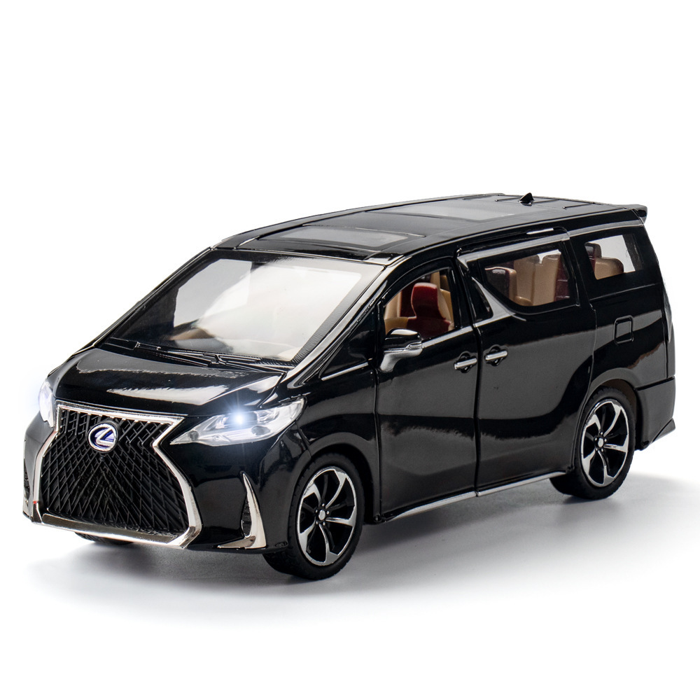 (泡沫盒裝）雷克薩思lm300H商務車模型仿真合金車側開門雷爾法車
