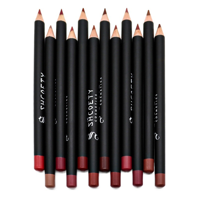 Shcoety Eu Cpsr12 Color Matte Lipstick and Lip Liner Set Nude Color Non-Fading Makeup European and American Cross-Border