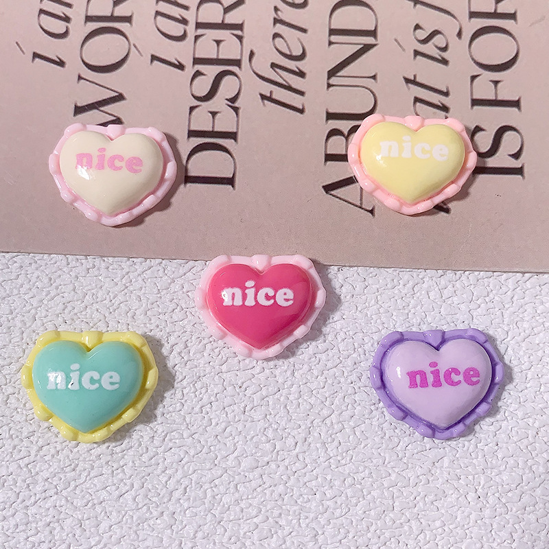 Creativo lindo lindo amor accesorios de resina hecha a mano crema pegamento clip de pelo DIY joyería caso de teléfono móvil material hebilla de zapatos