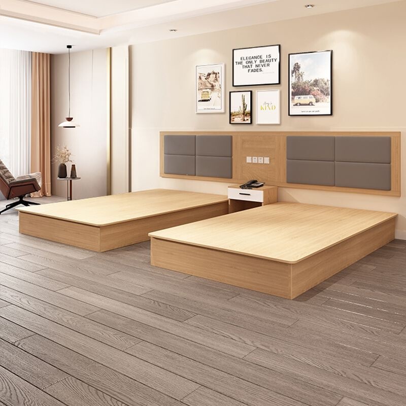 Hotel furniture panel bed, hotel bed, complete set of upholstered beds for guesthouses, inns, double rooms, large beds for rental rooms