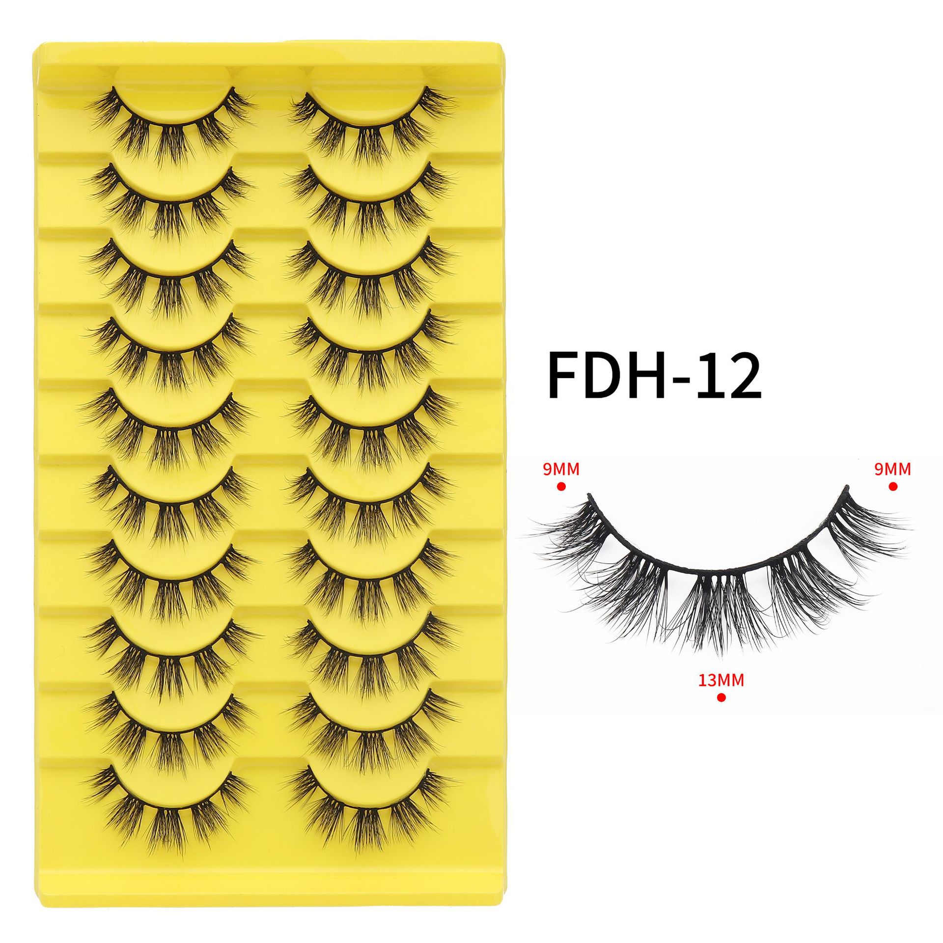 Fábrica al por mayor 10 pares de pestañas postizas 3D tridimensional multi-nivel segmentado pestañas gruesas suministro transfronterizo