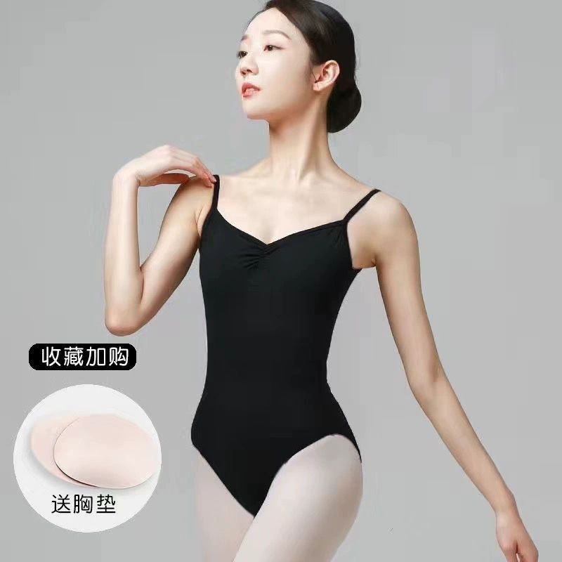 Профессиональный танцевальный студенческий костюм для девочек с открытой спиной, цельный облегающий гимнастический костюм, балетный костюм на подтяжках из чистого хлопка