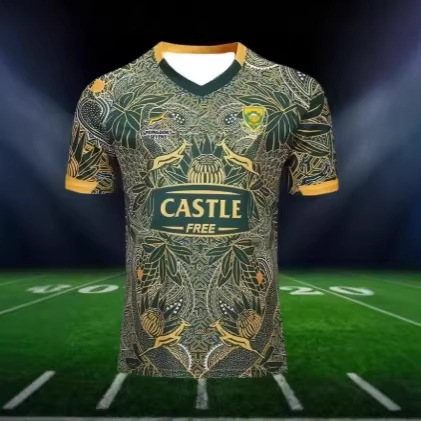 2026 New South African Men's Rugby Shirt, Elegant, Breathable, Quick-Drying, Sporty, Casual, Breathable T-Shirt