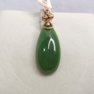 18K Gold Jasper Water Drop Pendant Jadeite Natural Jade Jewelry Accessories Classy Gift Jewelry