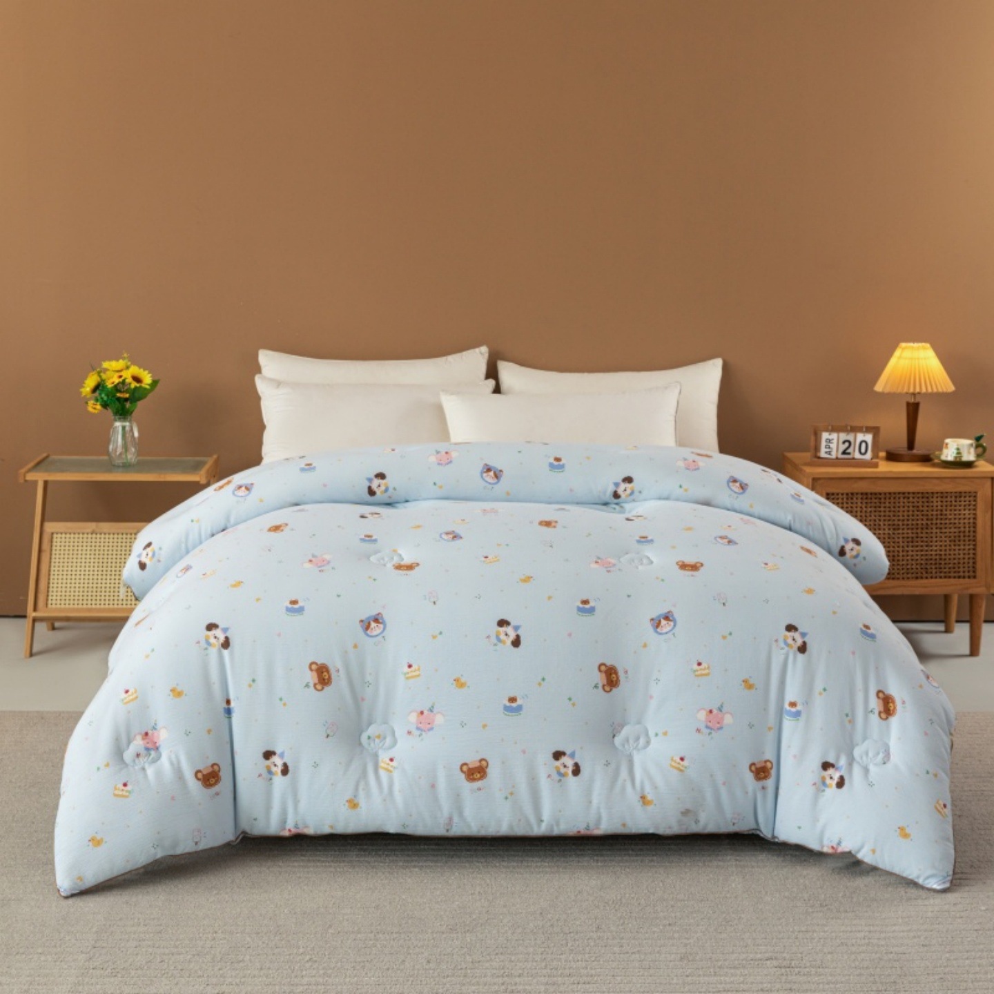 Dual hilos edredón de algodón núcleo de ropa de cama doméstica primavera y otoño edredón de cuatro estaciones universal para una persona doble 2025 nuevo