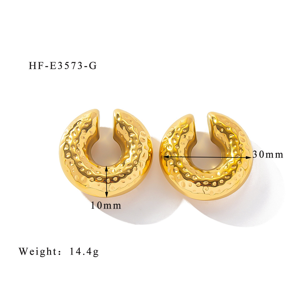 INS celebridad de Internet moda exagerada sensación de alta gama sin orejas perforadas clip de hueso de oreja hueca grande clip de oreja pendientes simples y versátiles