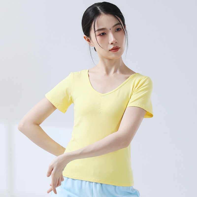 ダンスウェア 練習着 女性用 新作トップス モダンダンス 大人用 芸術試験 ヨガウェア ダンサー用 日常着 半袖|undefined