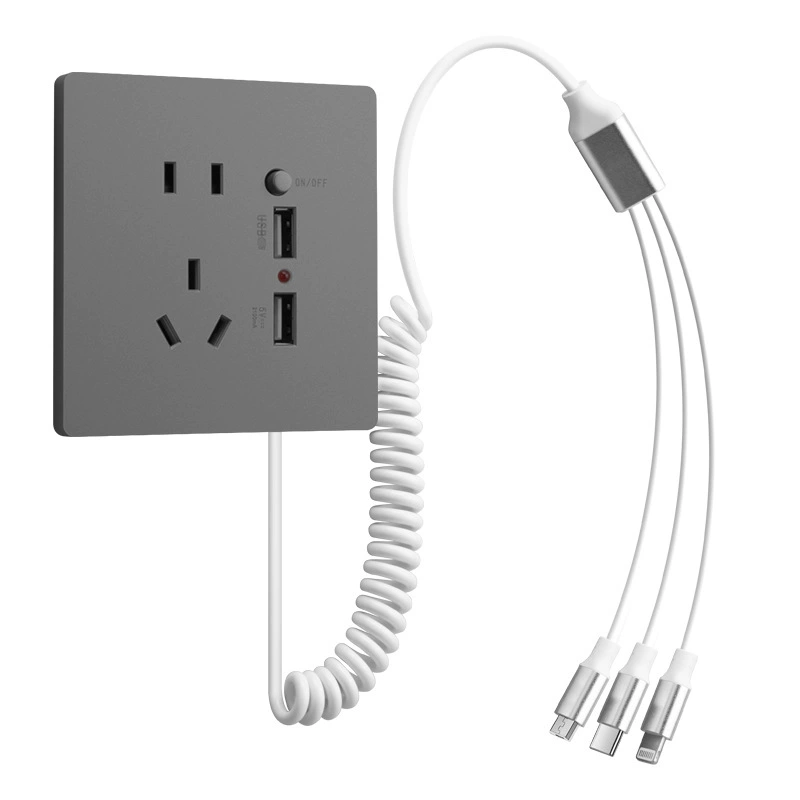 International Electric Type 86 Five-hole Type-C fast charge plug panel switch with USB interface mobile phone charging socket