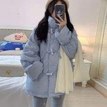 冬季羽绒棉服女2025年新款冬季韩版牛角扣棉衣面包服学生棉袄外套