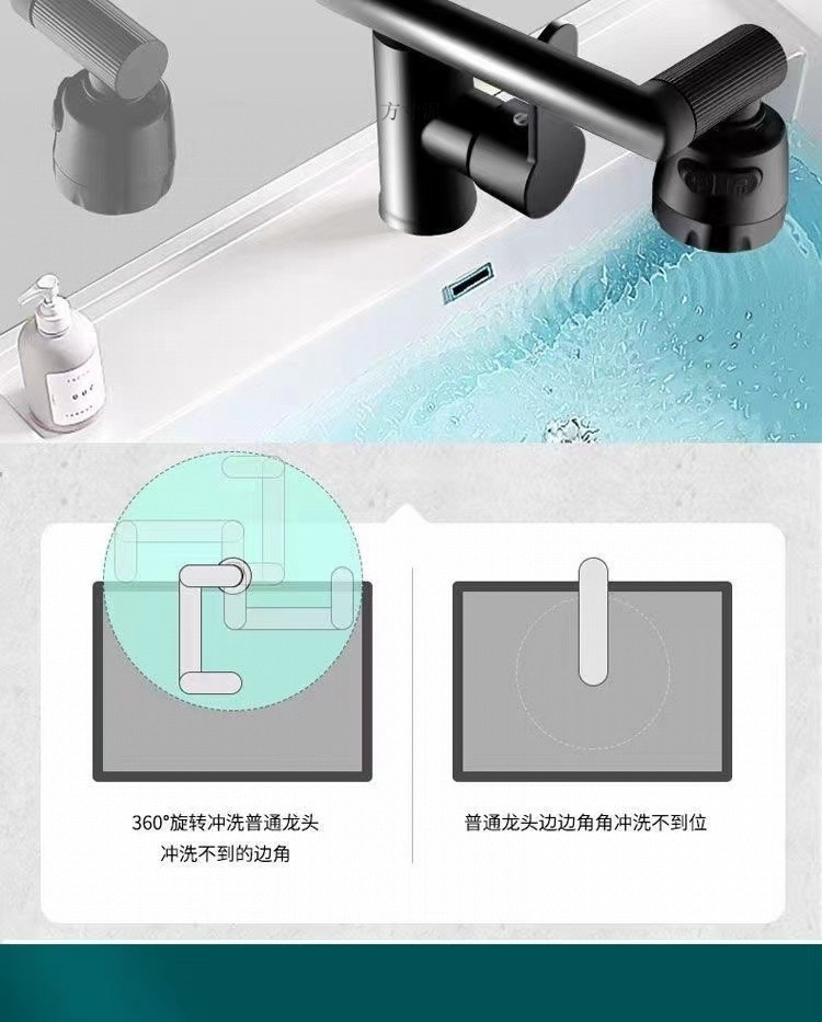 All-copper household universal rotating faucet washbasin, kitchen and bathroom washbasin, cold and hot dual-purpose faucet factory undefined