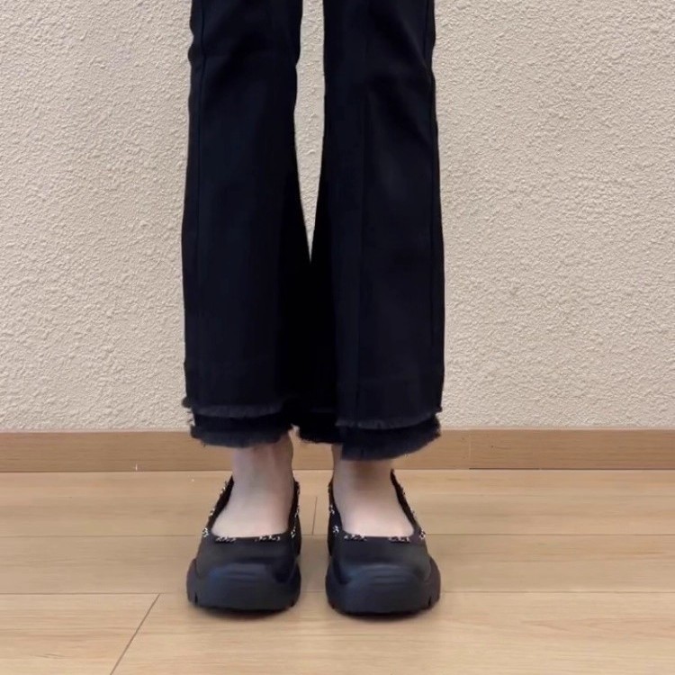 羊皮版~小众设时尚计感厚底玛丽珍鞋女新款真皮百搭粗跟浅口单鞋|undefined