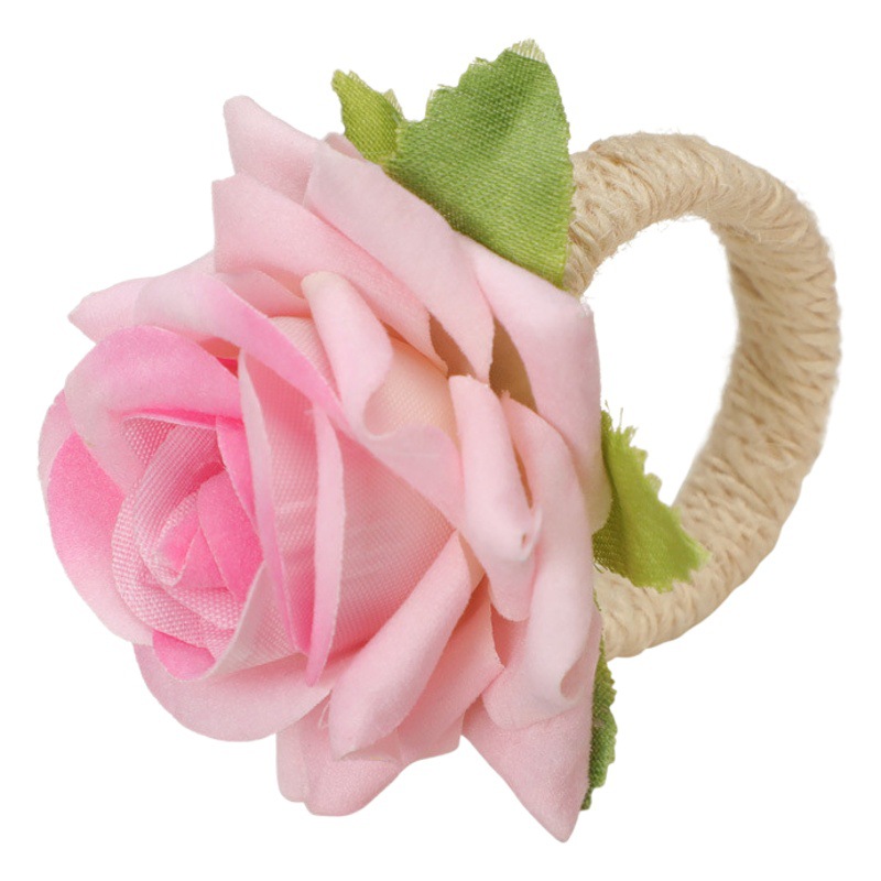 Simulación de estilo occidental servilleta hebilla hecha a mano creatividad Sen Rose servilleta anillo hotel banquete boca tela anillo decoración de mesa