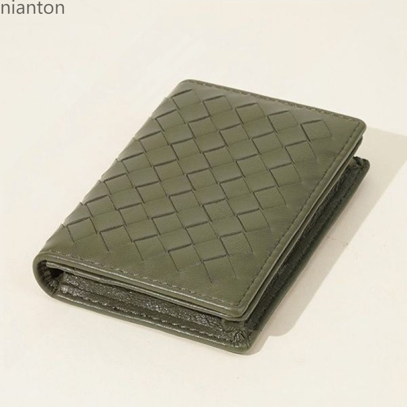 Ultra-Thin Ins Style Small Card Holder Classic Woven Ultra-Thin Multi-Functional Driver's License Cover Genuine Leather Large Capacity Niche Wallet