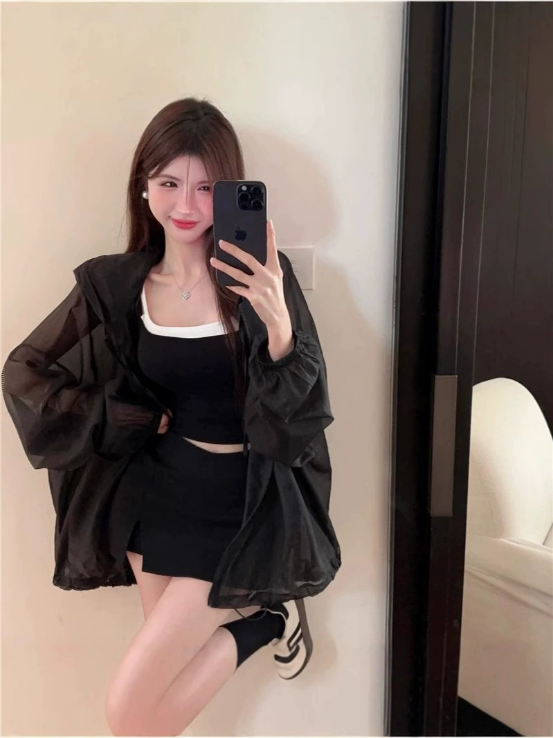 Cute summer long-sleeve, light and thin hoody, oversize
