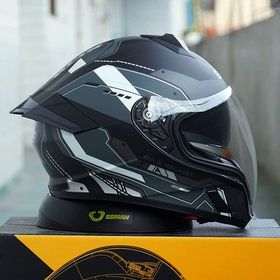 Helmet Ghost Face Helmet Anti-Fog | Motosiklet kaskı (dəbilqə) - micro-card-day-and-night-aurora-lenses-transparent-lenses-anti-fog-stickers-ice-sleeves-cycling-face-mask-m