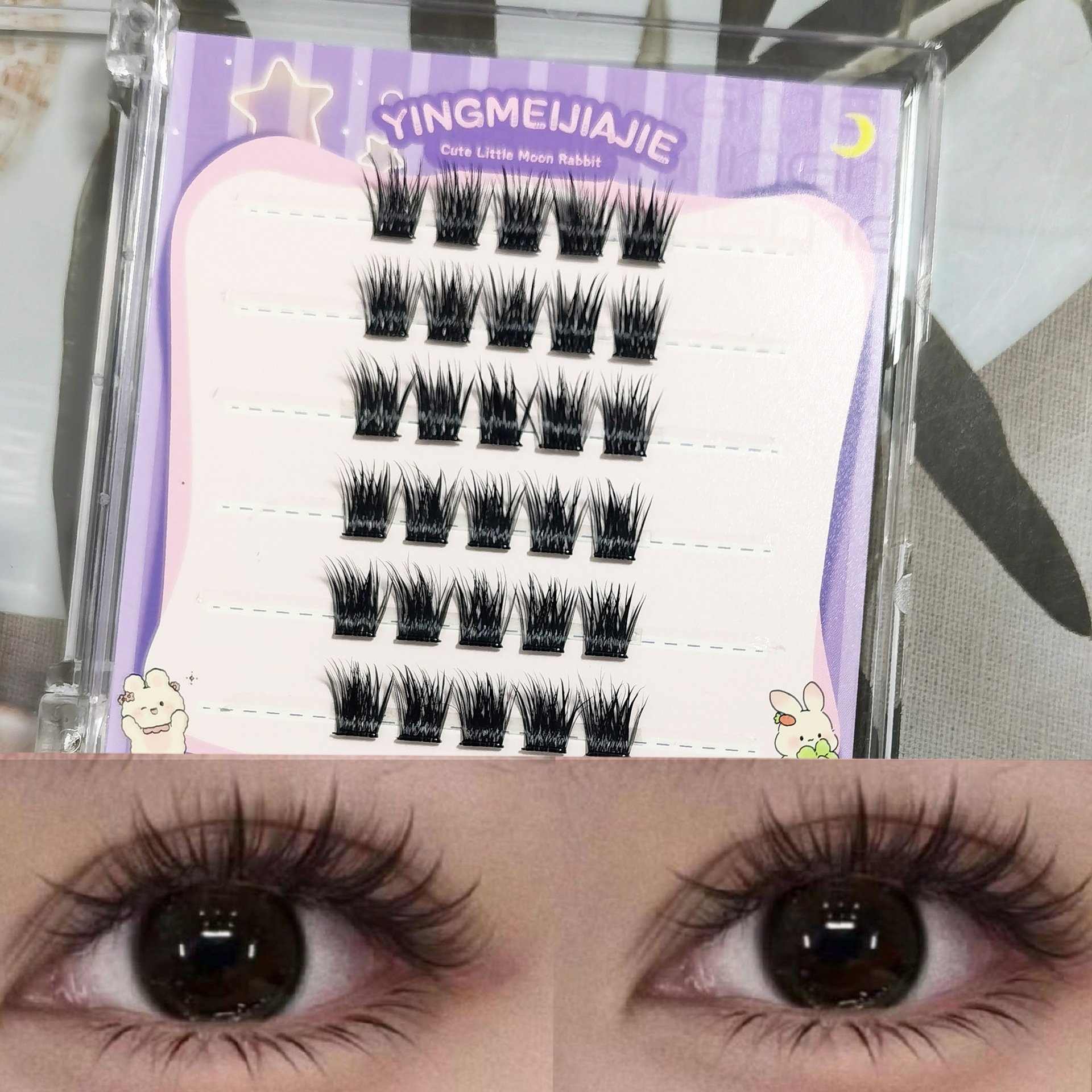 Transfronterizos falsas pestañas caja de regalo empaque pequeño seis filas YF26 pestañas animadas naturales adecuadas para el juego de roles sin pegamento falsas pestañas