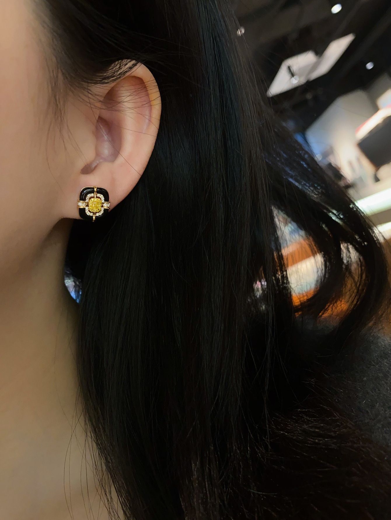 Square Stud Earrings Titanium Steel Hip Hop Style For Unisex_voghion.com