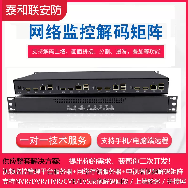 视频监控解码器矩阵4路8路HDMI输出 DS-6A08UD /6A04UD /6A10UD