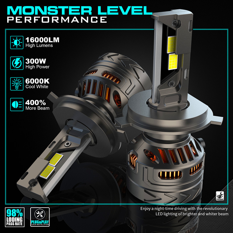 alta potencia V - 32 - H4, H7, H13 luz alta del faro de automóvil LED luz baja   Decodificación super fuerte