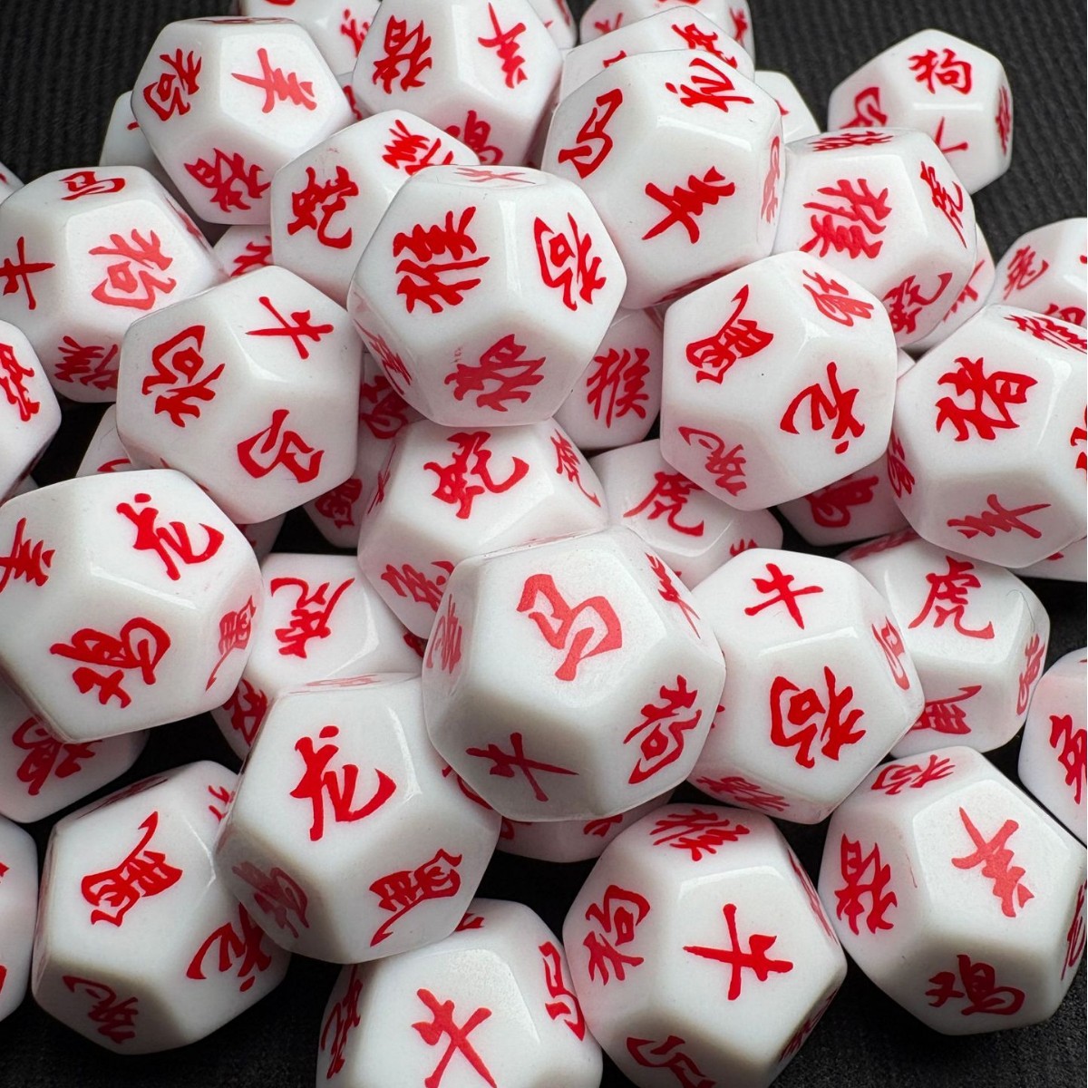 Customized 12-Sided 12-Zodiac Colorful Rounded Corner Silk Screen Uv Printed Pattern Logo Game Dice Puzzle Toy