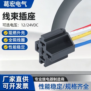 厂家供应汽车线束40A美标4线5线音频80A继电器带线插座密封车载
