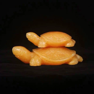 米黄玉石乌龟玉龟玉器长寿龟金钱龟把件饰品小玉龟摆件