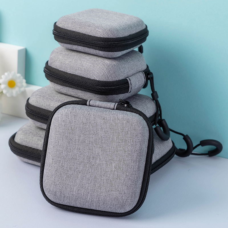 eva earphone bag mobile power hard disk bag portable snowflake cloth earphone storage box anti-pressure zipper bag