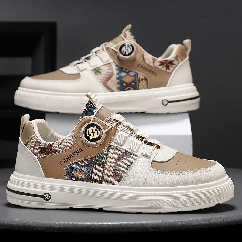 Zapatos de hombre primavera 2025 nuevos zapatos de skate para hombres sin cordones zapatos de moda casuales botones giratorios de verano