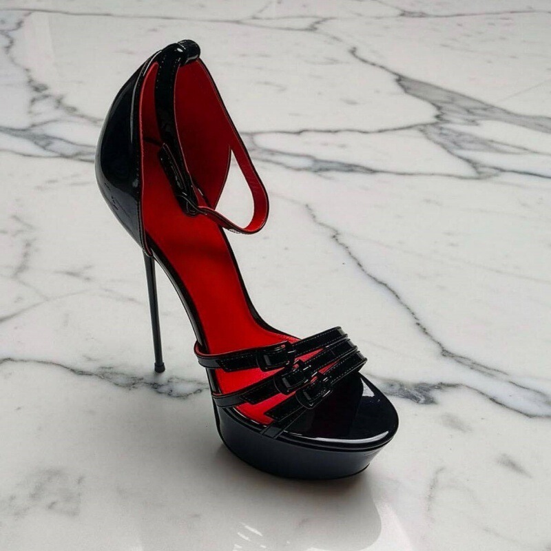 European Women's Fashion High Heels Unique Steel Heel Roman Buckle Flats Versatile Women Pumps Shoe European Women's Fashion High Heels Unique Steel Heel Roman Buckle Flats Versatile Women Pumps Shoe