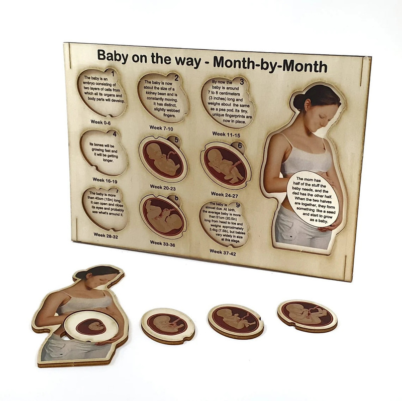 Cross-border New Wooden Puzzle Baby Ultrasonic Photo Frame Pregnancy Announcement Pregnant Women Gift Children's Educational Toys