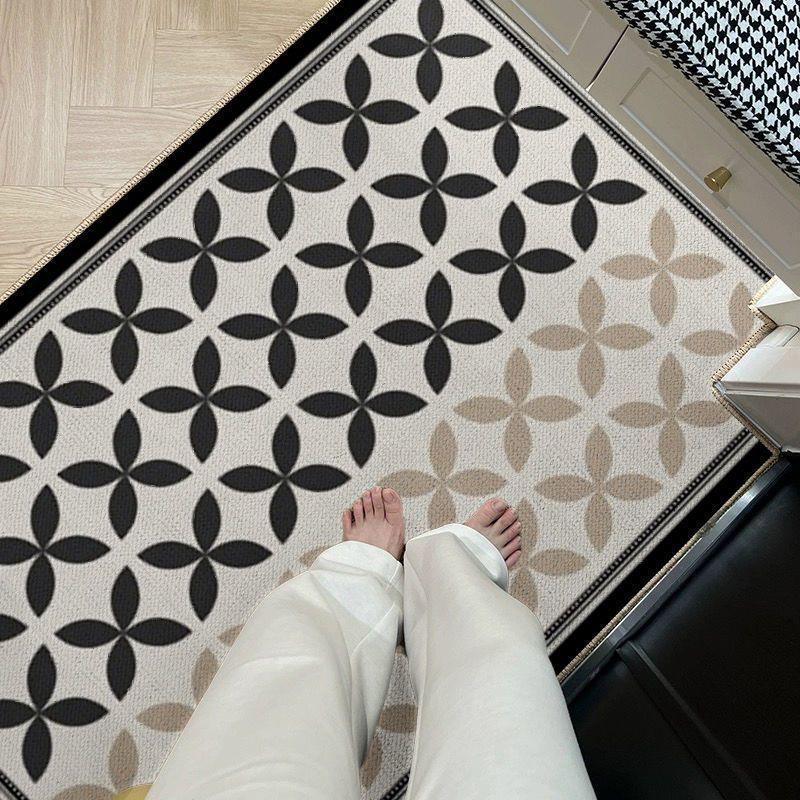 现代简约风圈绒地垫入户门地垫玄关防滑耐脏耐磨脚垫易打理除尘垫