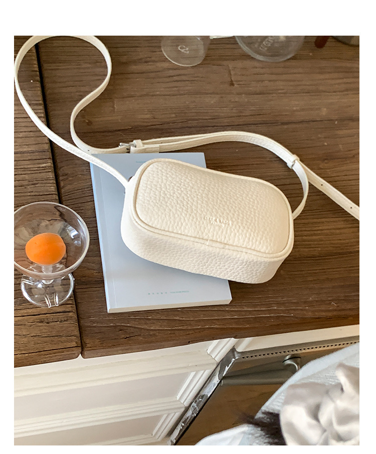 Fashionable and casual small square bag for women, 2025 summer new style personalized crossbody bag, versatile solid color lychee pattern single-shoulder bag undefined