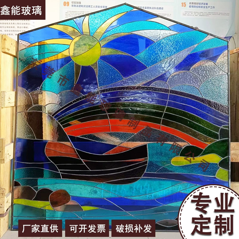 Трансграничная церковь Тиффани классические символы инкрустированные стекла окна сварки цвет стекла окна искусства стекла оптом