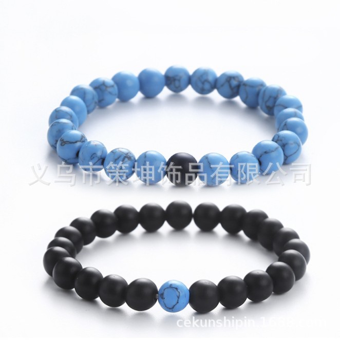 matte turquoise fashionable beaded bracelet handmade natural stone