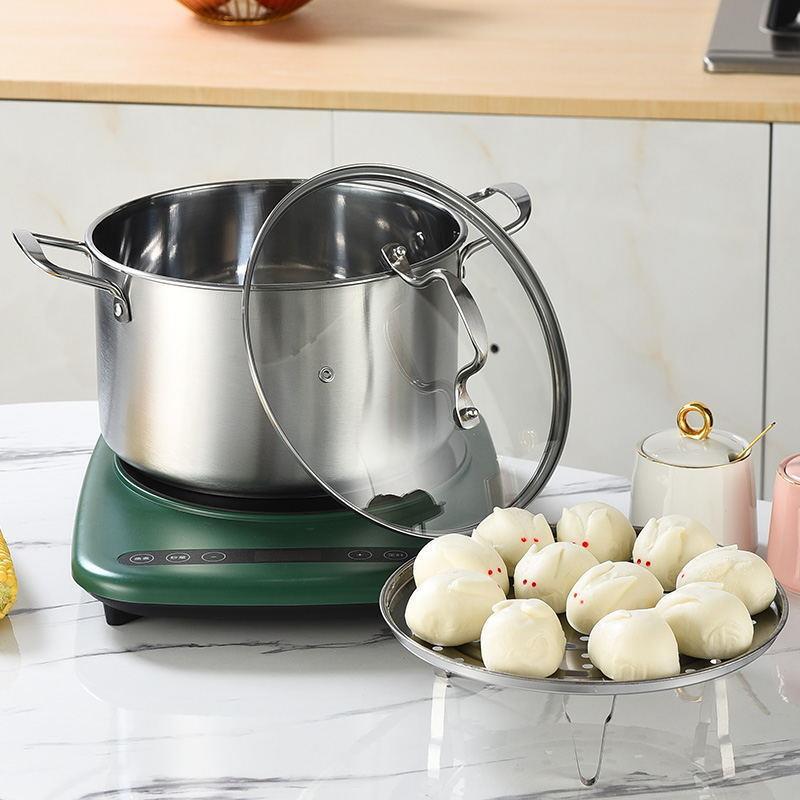 ✅ European-Style Stainless Steel Soup Pot for Home Use, Large Capacity, Thickened Flat-Bottom Soup Pot, Suitable for Induction Cooker, Gift, Double-Handle Soup Steamer Pot, Wholesale