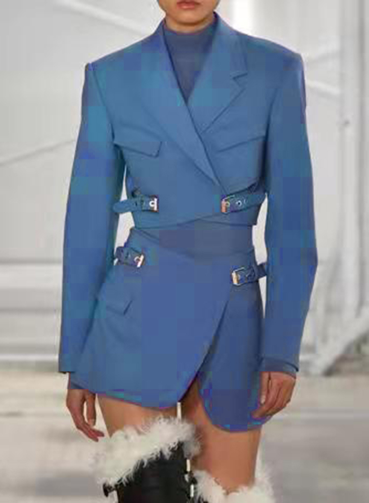 Women's Clothing two piece handsome and trendy slim suit jacket high waist short skirt jumpsuit_voghion.com