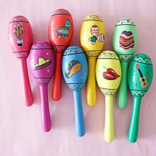 木质卡通沙球木质沙锤玩具新生婴儿沙锤摇铃沙球乐器听觉训练教具