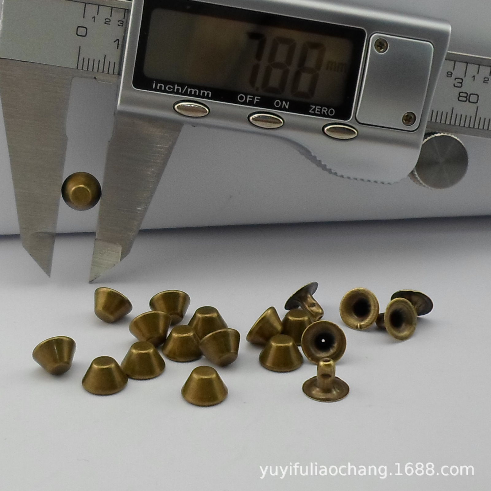 （全铜）8MM水桶钉帽钉 水桶钉撞钉鞋服包配件 平顶铜水桶铆钉