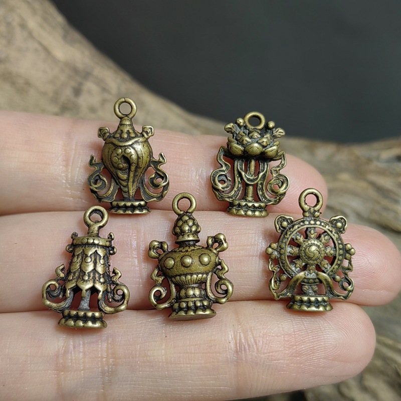 純銅ブロンズ八宝八吉祥チベットスタイル小法具要素アクセサリーペンダントブレスレットネックレスペンダントアクセサリーアクセサリー|undefined