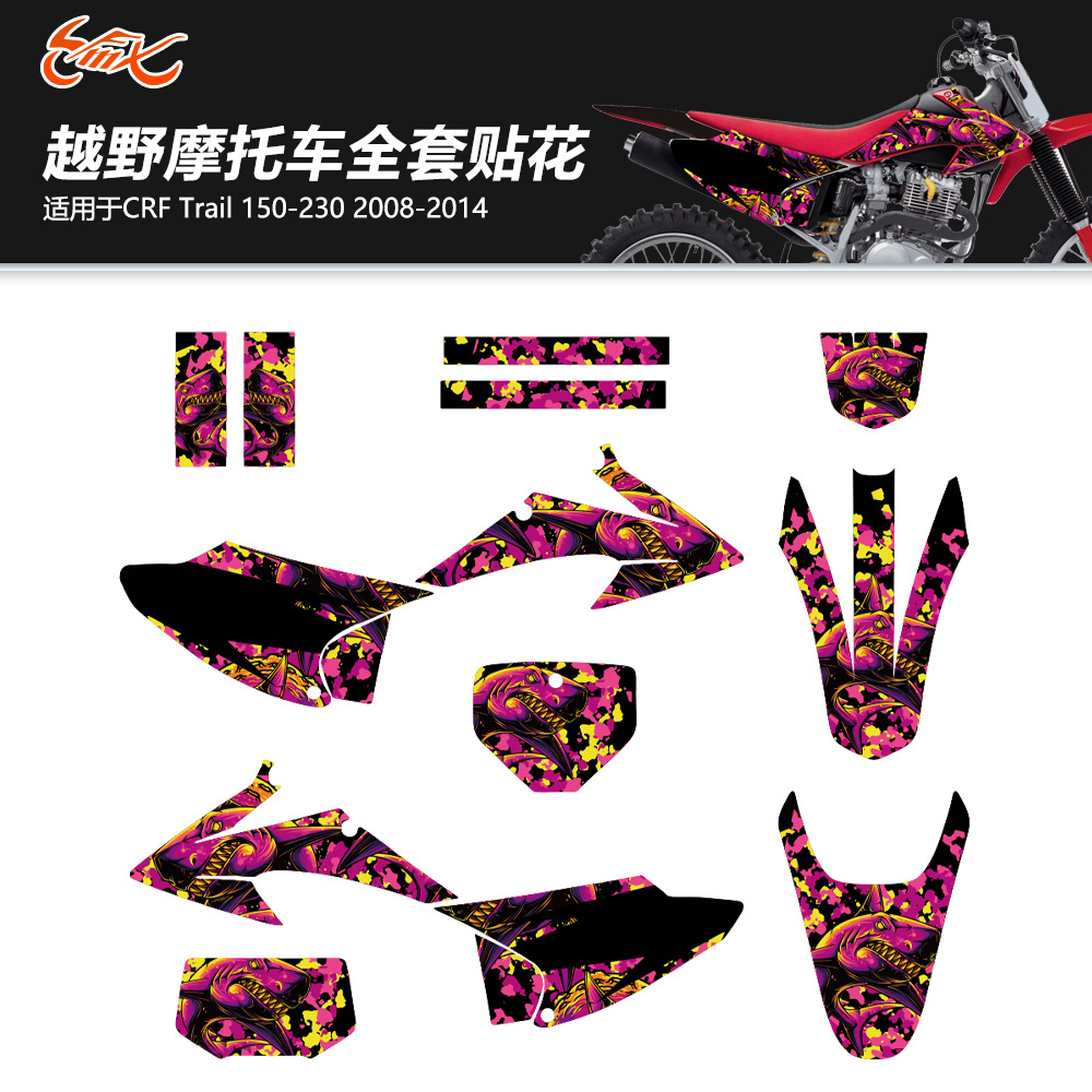 Pegatinas de motocicleta de todoterreno para CRF Trail 150-230 2008 - 2014 Pegatinas de modificación de la carcasa