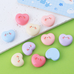 亮面笑臉愛心 diy奶油膠自製手機殼頭飾鞋扣髮夾飾品樹脂配件批發