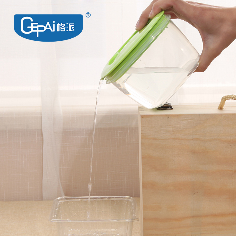 Caja de almacenamiento para refrigerador Gepai, de plástico de calidad alimentaria, drenable, transparente, de doble capa, de gran capacidad, para frutas.