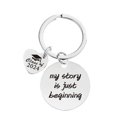 Keychain Cross-border 2024 Graduation Season Souvenir Christmas Gift Engraved Metal Keychain Wholesale