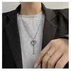 Mosaic stainless steel, pendant, necklace, brand chain, accessory hip-hop style, sweater, new collection, internet celebrity