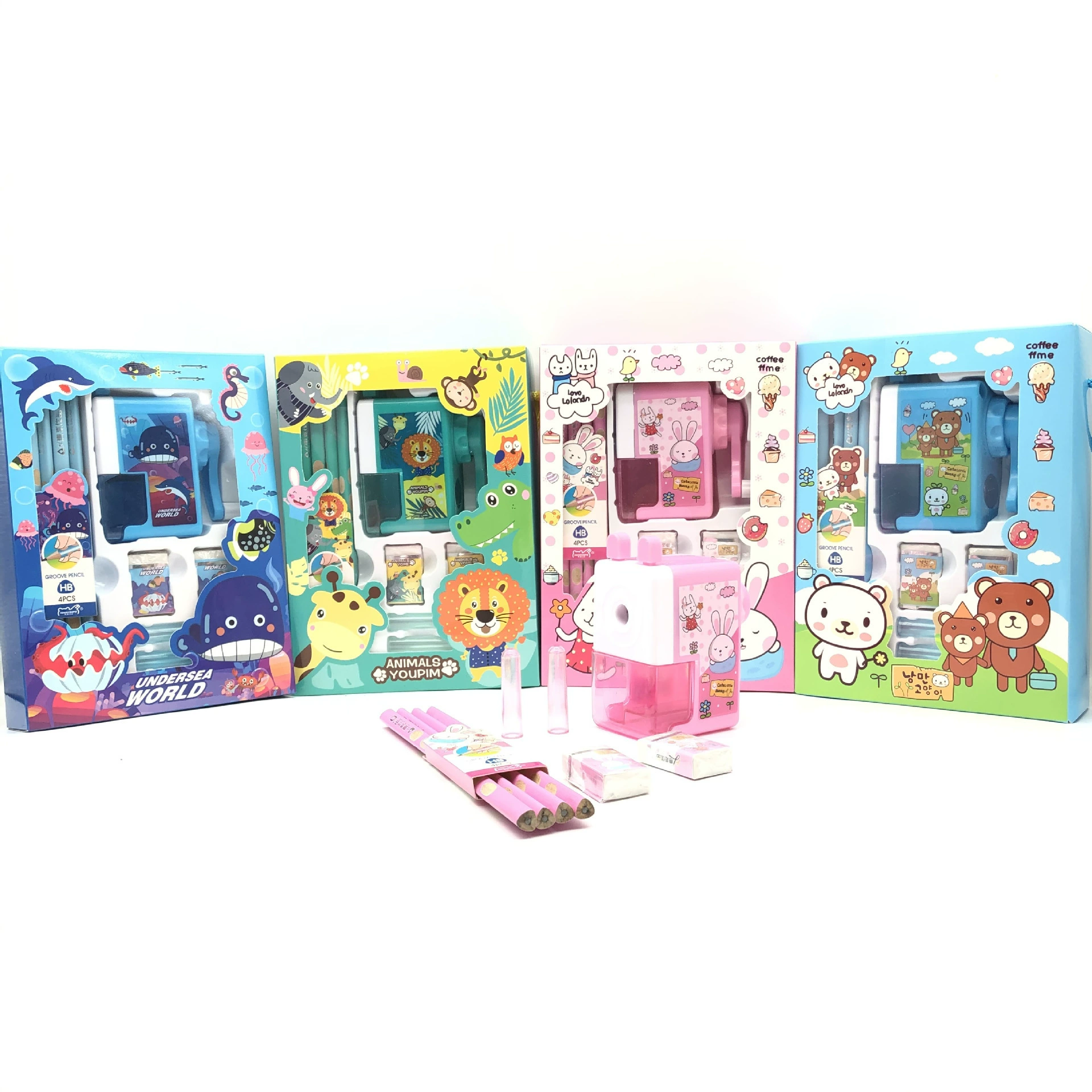 Открытие школы школьные принадлежности канцелярский костюм детские подарки призы для начальной школы мультфильм Подарочная коробка подарки для детского сада