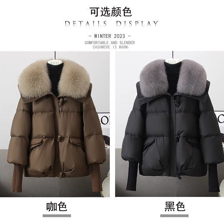冬季新款2025羽绒棉服短款洋气韩版宽松棉衣毛领加厚外套气质棉袄|undefined